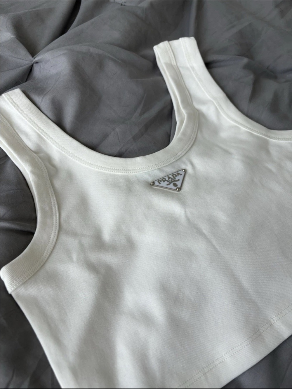 Prada White Tank Top Cropped - Picture 3 of 9